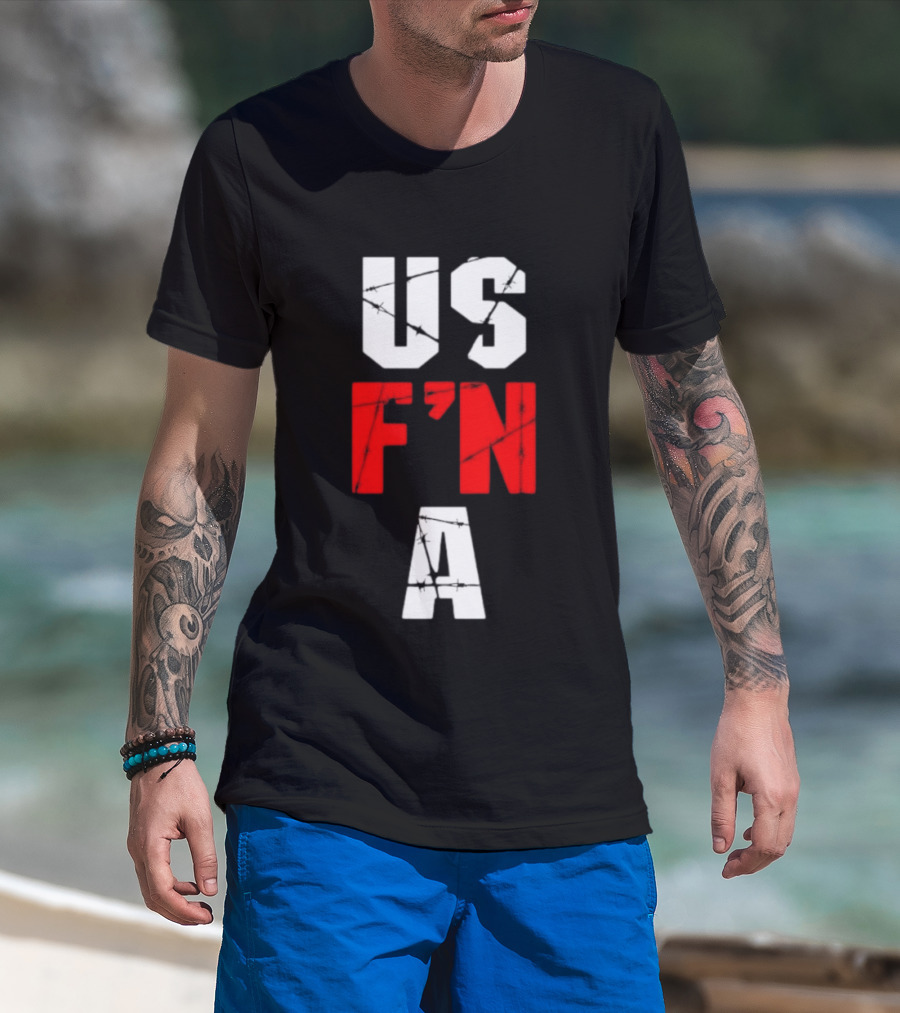 United States US F N A Barbed Wire T-Shirt