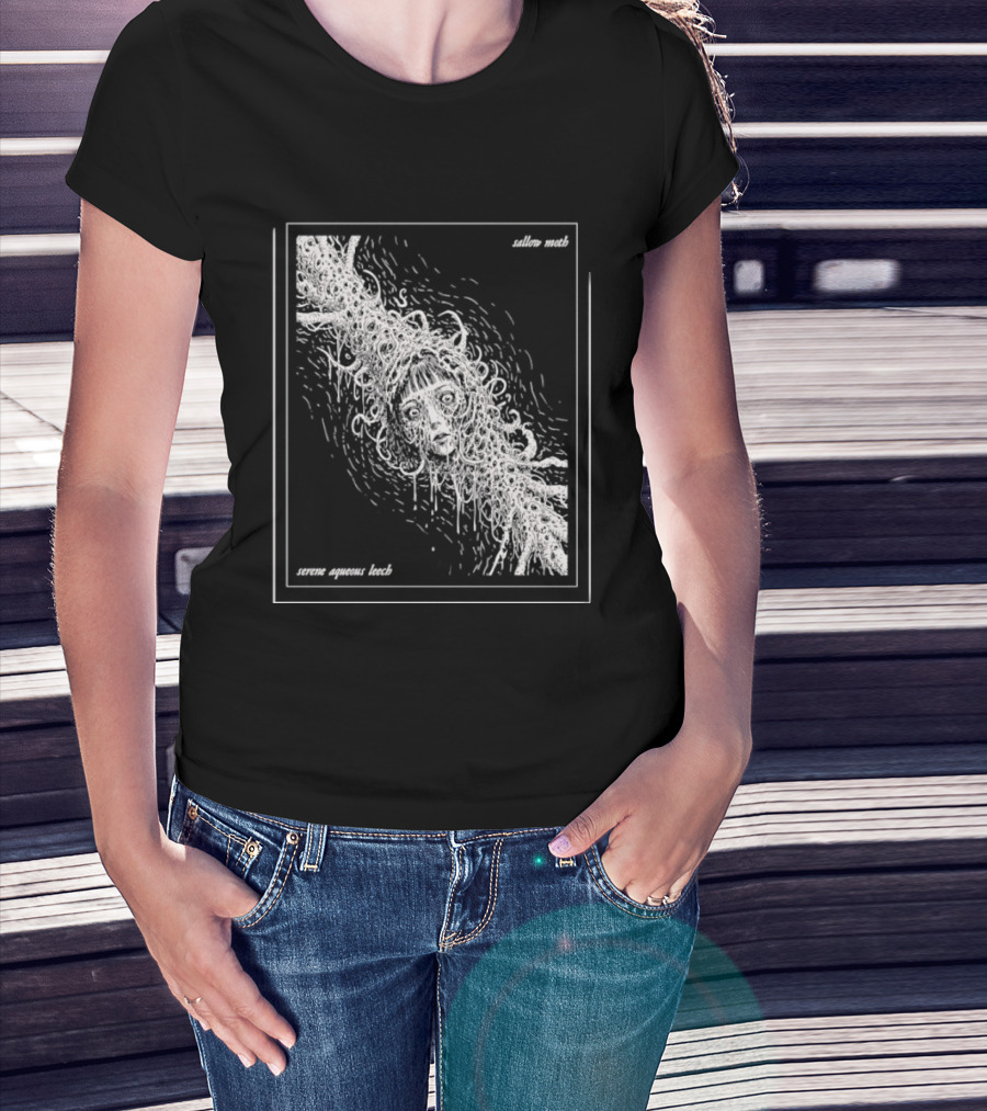 Sallow Moth Serene Aqueous Leech Surreal Horror Waveform T-Shirt