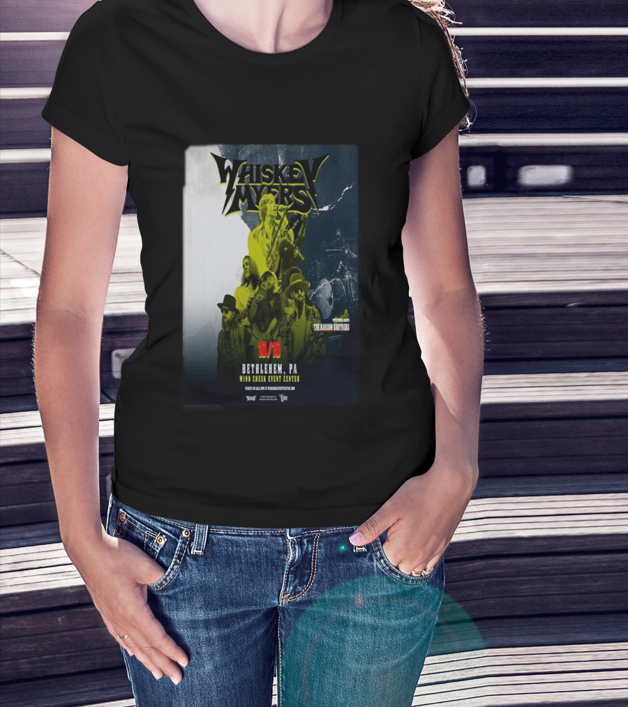 Whiskey Myers Bethlehem PA Concert October 10 2026 Wind Creek Event Center Featuring The Allman Betts Band T-Shirt