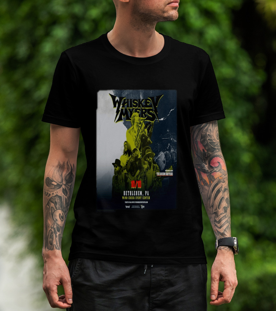 Whiskey Myers Bethlehem PA Concert October 10 2026 Wind Creek Event Center Featuring The Allman Betts Band T-Shirt