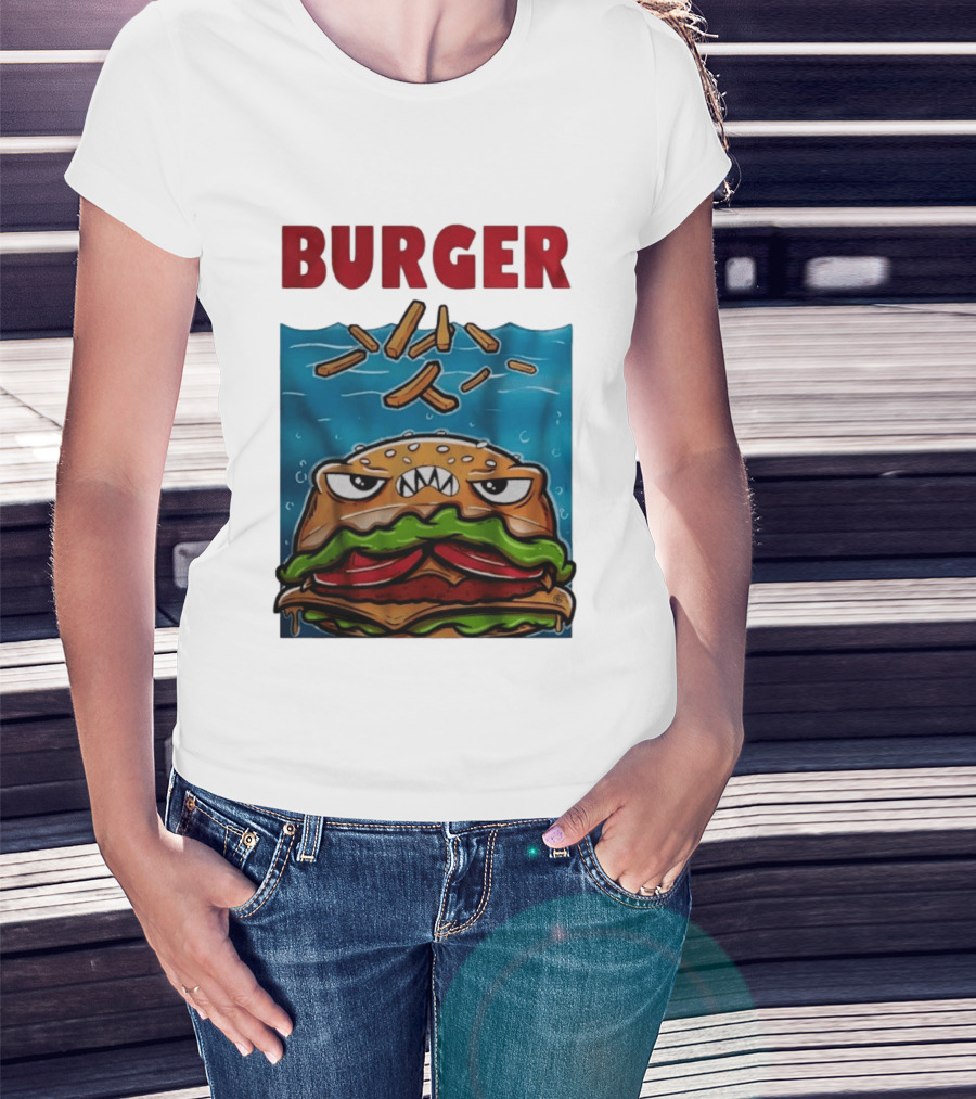 Angry Burger With Fries Burger T-Shirt