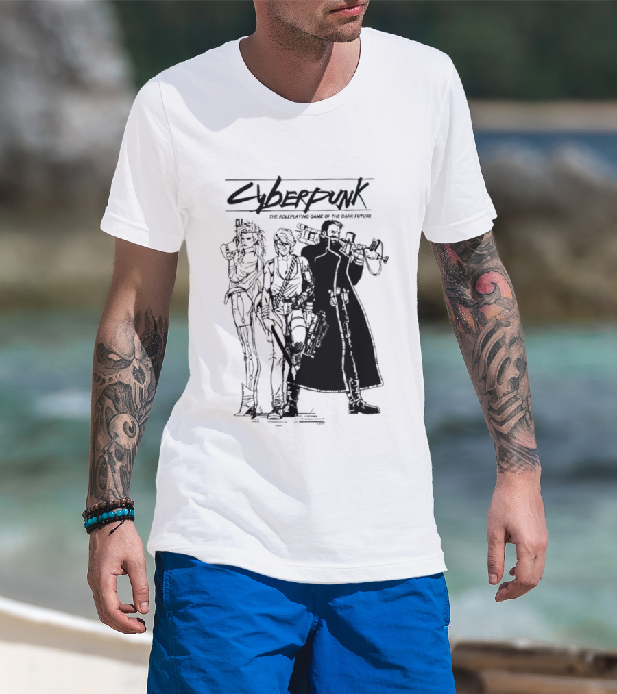 Cyberpunk The Roleplaying Game Of The Dark Future Silhouette Art Characters T-Shirt