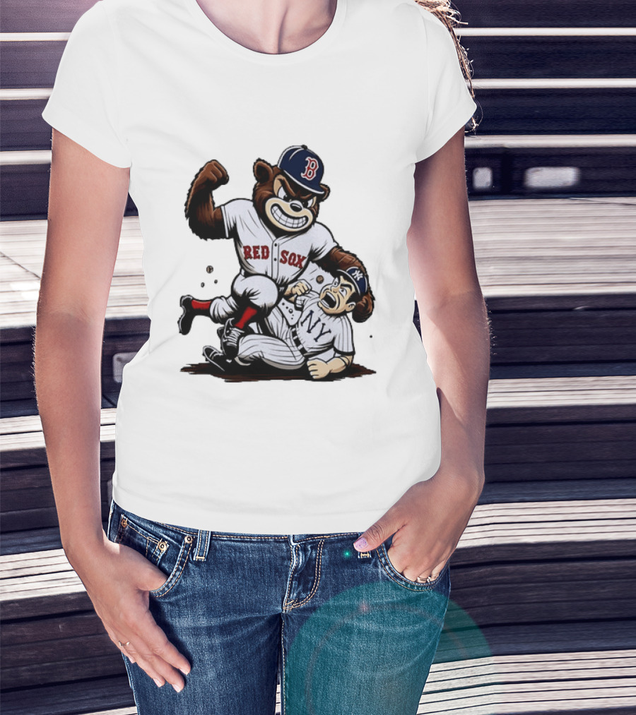 Red Sox Bear Vs NY Yankees Rivalry Showdown T-Shirt