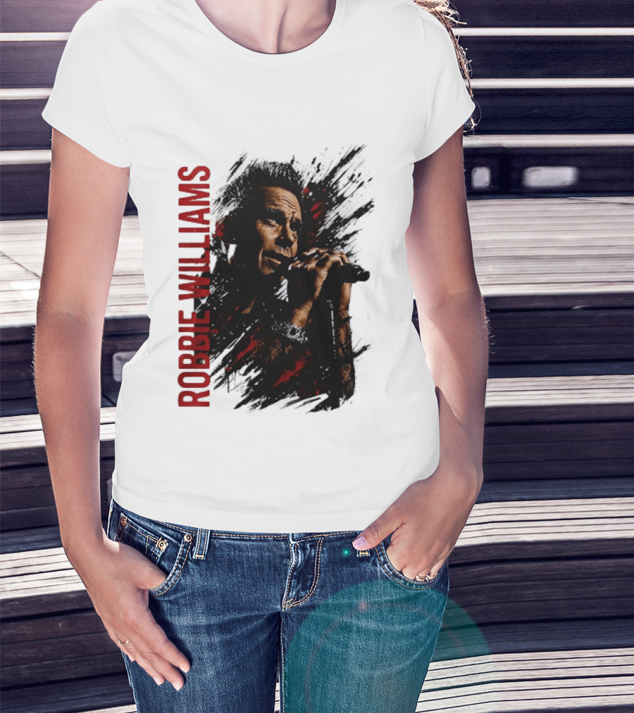 Robbie Williams Pop Star Singer Microphone Performance T-Shirt