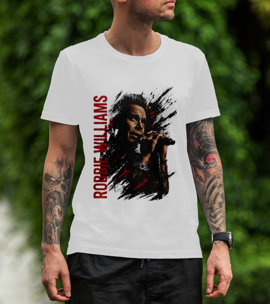 Robbie Williams Pop Star Singer Microphone Performance T-Shirt