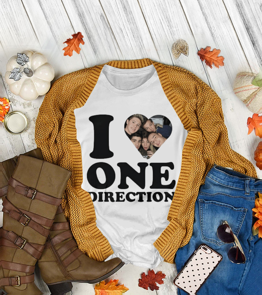 I Love One Direction Heart Niall Horan Band Photo T-Shirt