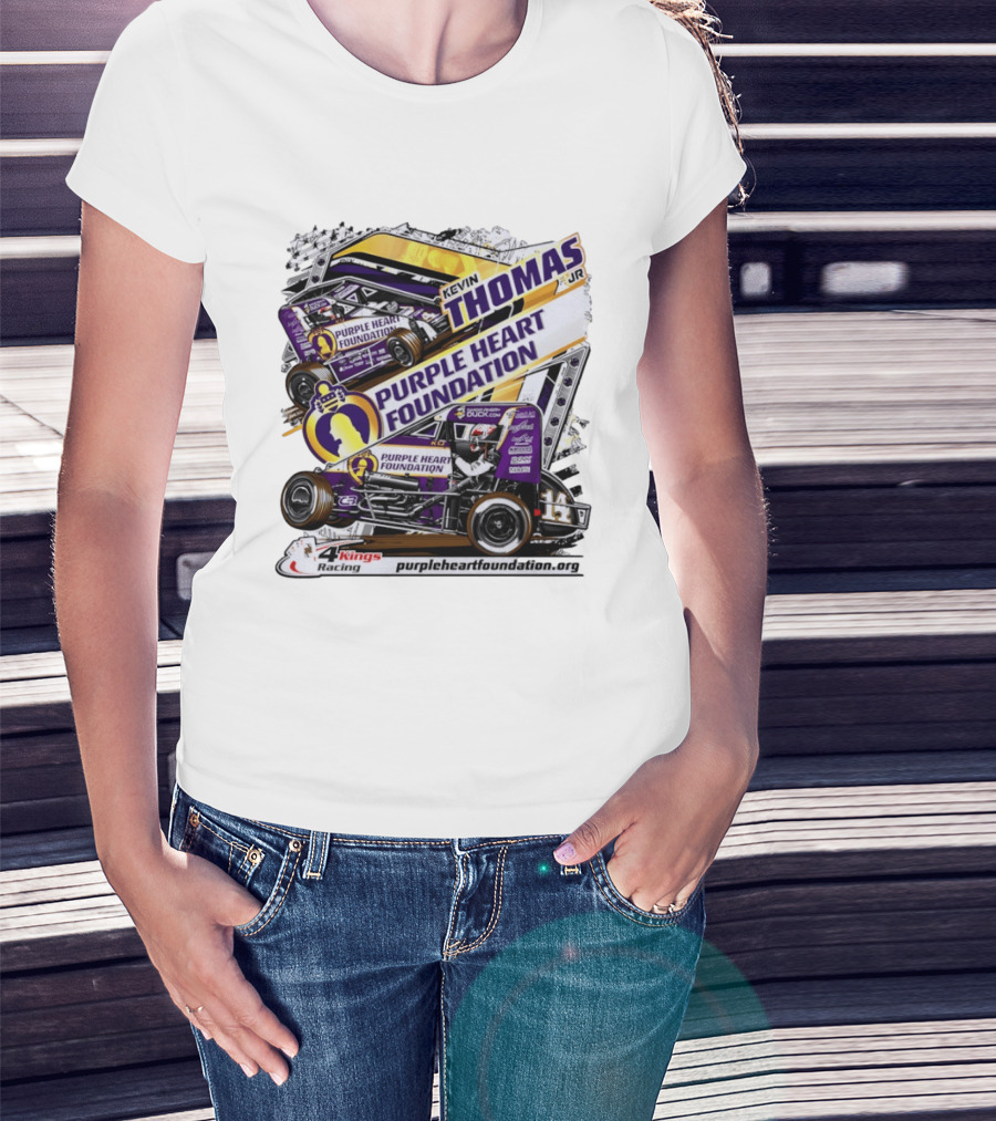 Kevin Thomas Jr Purple Heart Foundation Sprint Car 4 Kings Racing T-Shirt