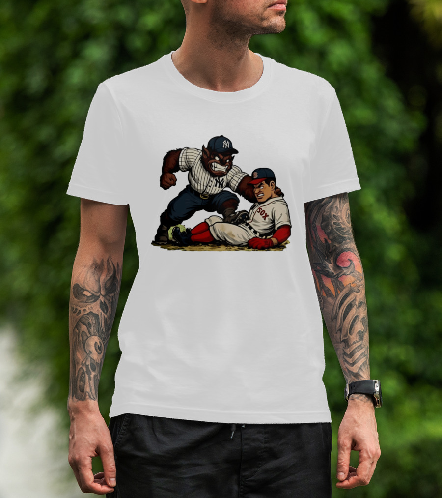 New York Yankees Werewolf Vs Boston Red Sox Player Showdown T-Shirt