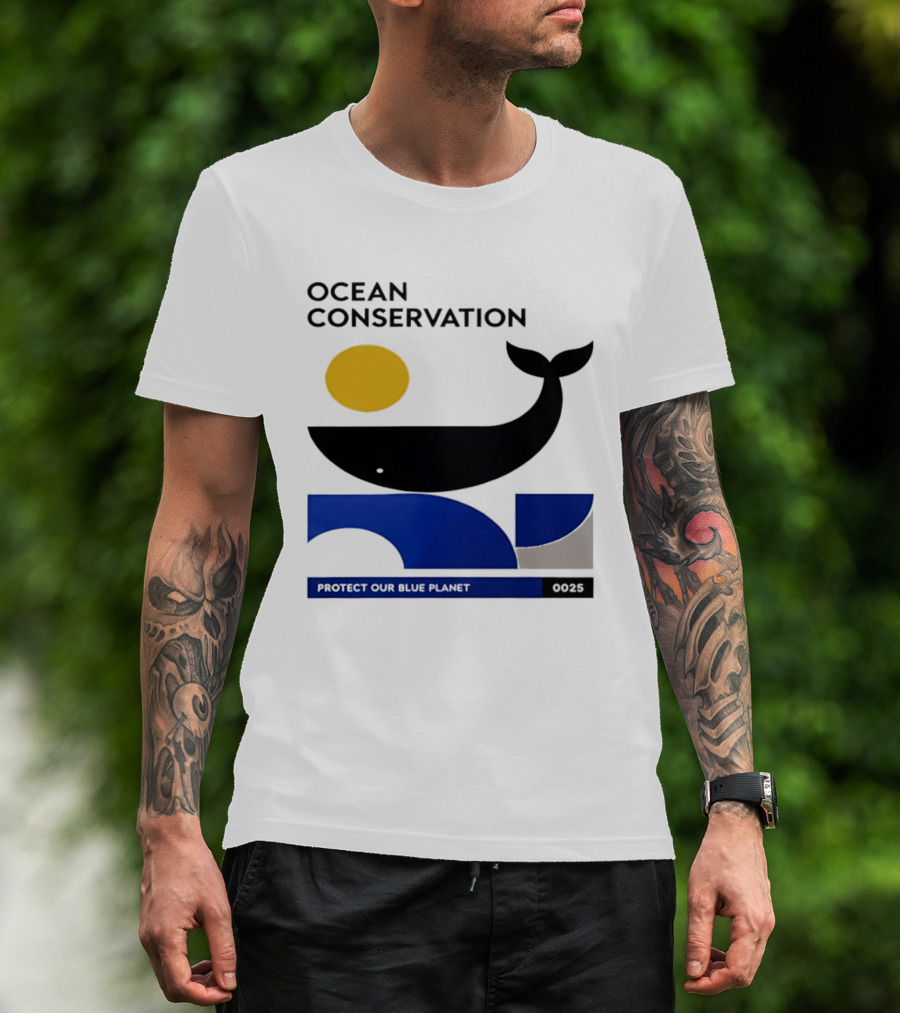 Ocean Conservation Whale Graphic Protect Our Blue Planet T-Shirt