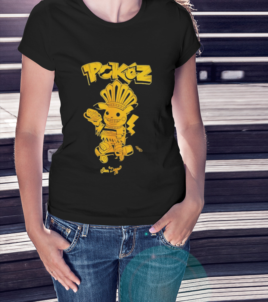 Pikachu Pokez San Diego Skateboard Taco Fun T-Shirt