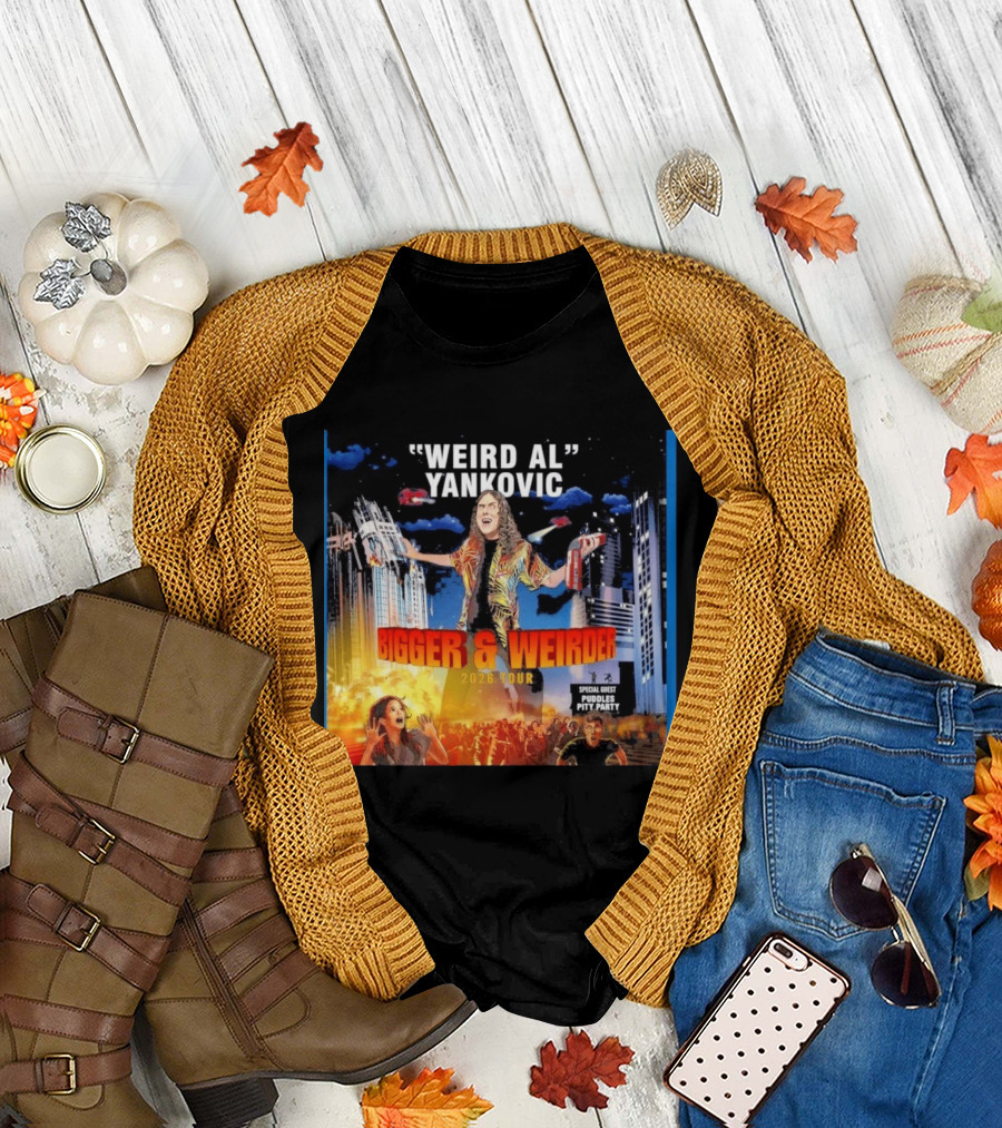 Weird Al Yankovic Bigger & Weirder 2026 Tour Special Guest Puddles Pity Party T-Shirt