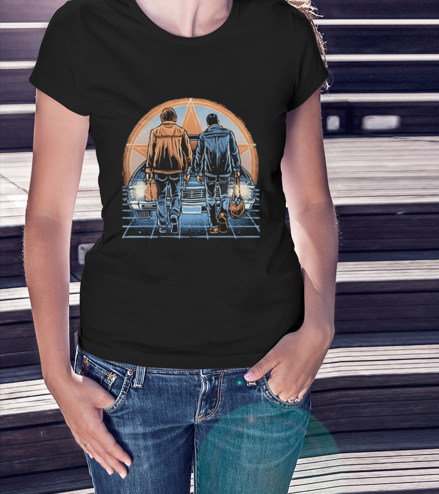 Sam And Dean Winchester Impala Star Supernatural T-Shirt