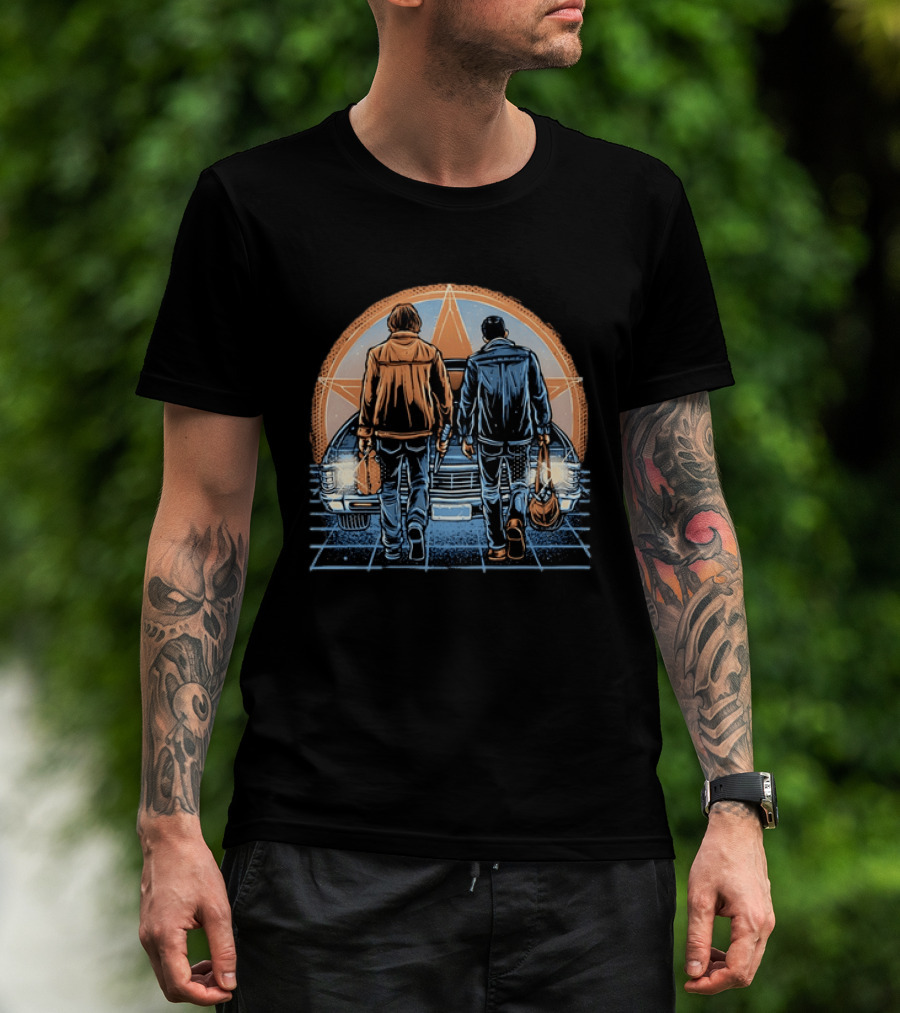 Sam And Dean Winchester Impala Star Supernatural T-Shirt