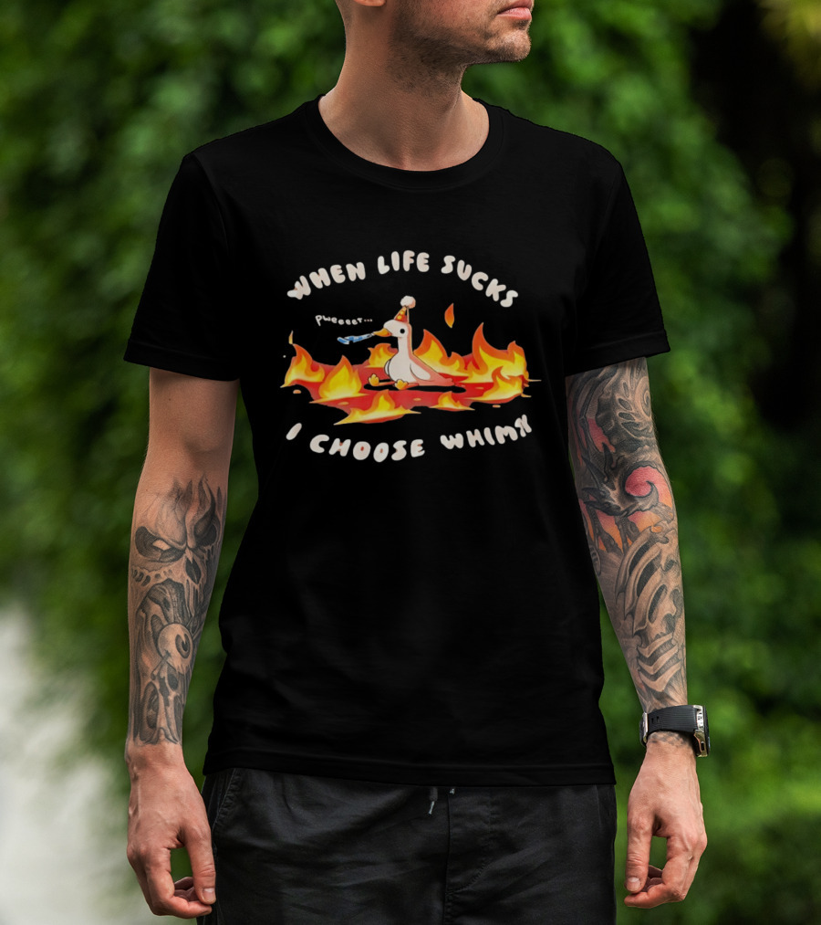 When Life Sucks I Choose Whimsy Duck Party Hat Fire Peep Peep T-Shirt