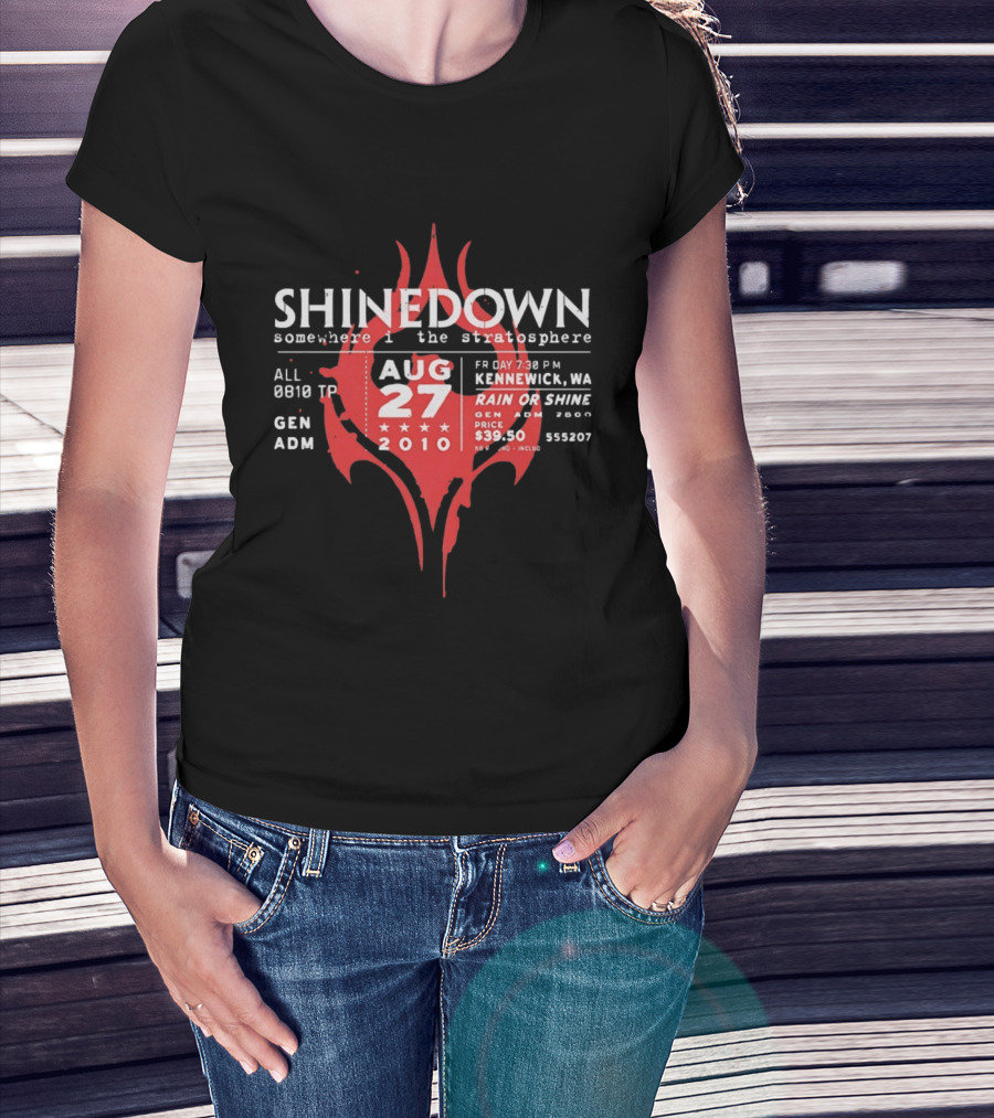 Shinedown Somewhere In The Stratosphere Kennewick Concert August 27 2010 General Admission T-Shirt
