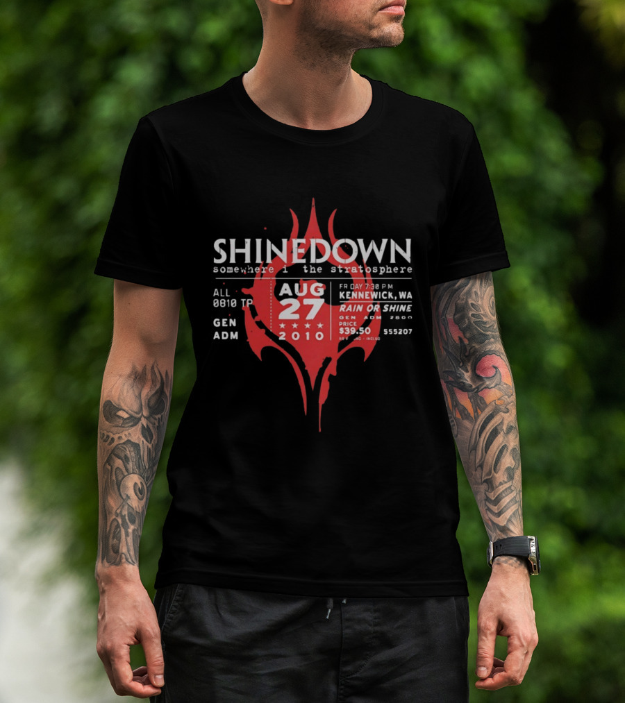 Shinedown Somewhere In The Stratosphere Kennewick Concert August 27 2010 General Admission T-Shirt