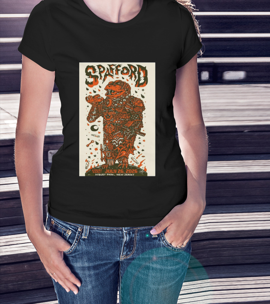 Spafford Asbury Park New Jersey Concert July 26 2026 Skeleton Spacesuit T-Shirt