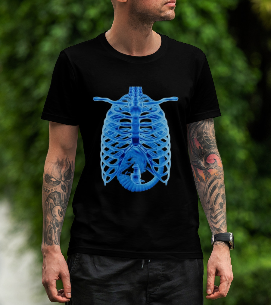 Alien Chestburster X Ray Rib Cage Black T-Shirt