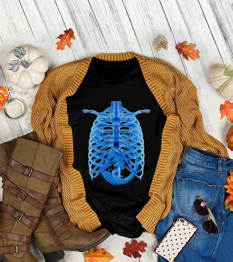 Alien Chestburster X Ray Rib Cage Black T-Shirt
