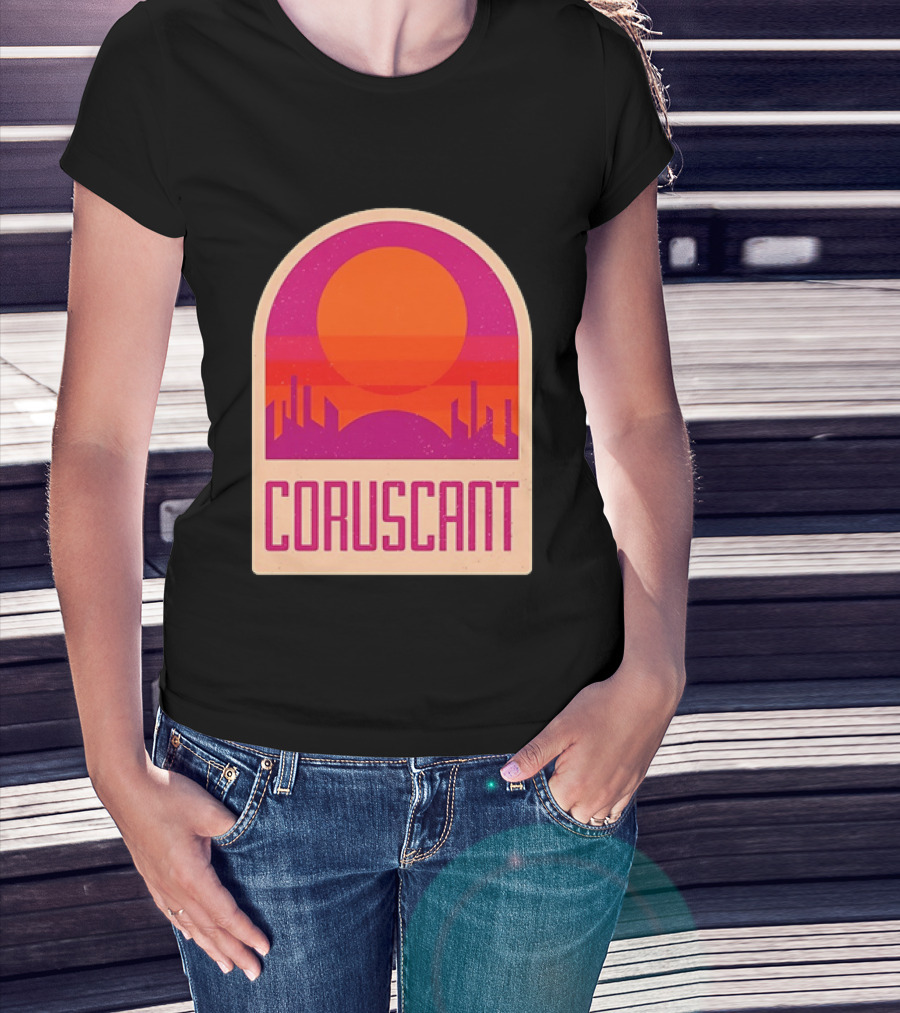 Coruscant Cityscape Star Wars Sci Fi Sunset Scene T-Shirt