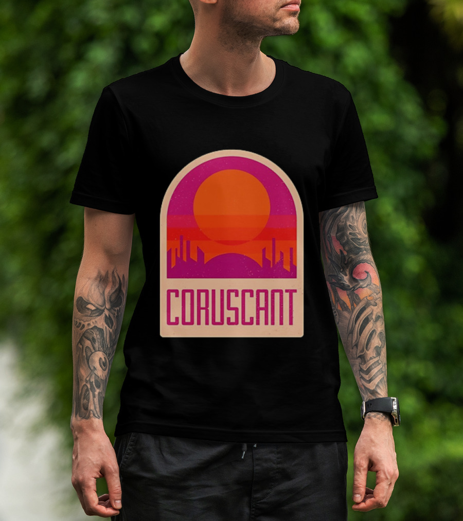 Coruscant Cityscape Star Wars Sci Fi Sunset Scene T-Shirt