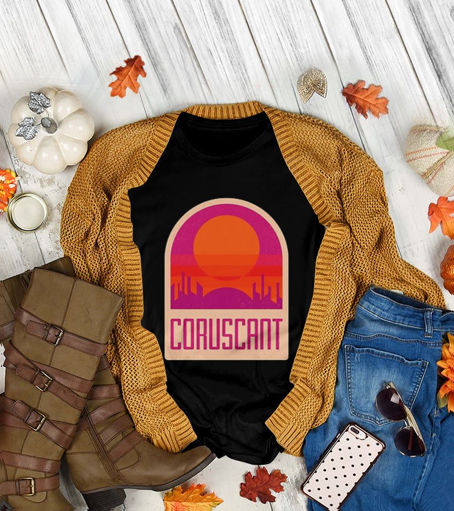 Coruscant Cityscape Star Wars Sci Fi Sunset Scene T-Shirt