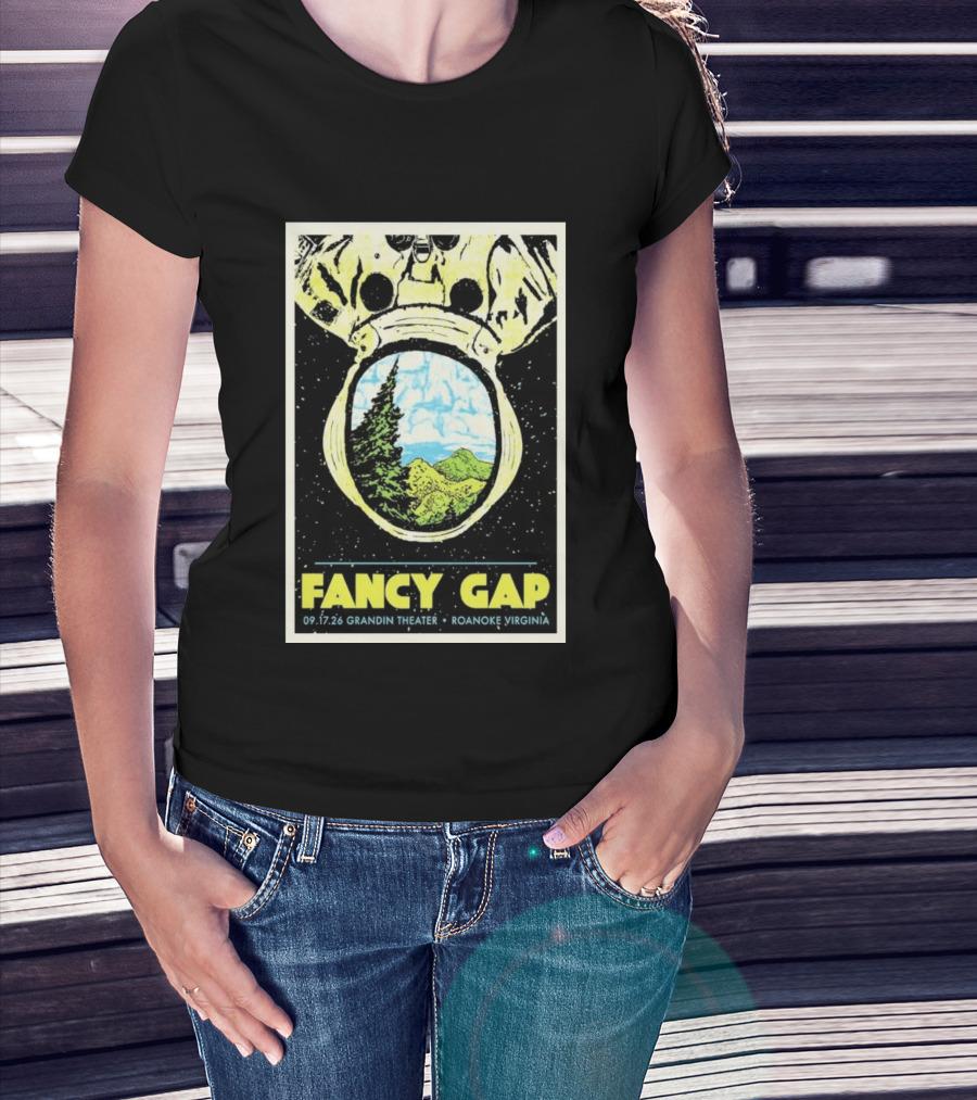 Fancy Gap 09.17.26 Grandin Theater Roanoke Virginia Astronaut Scenic Vista T-Shirt