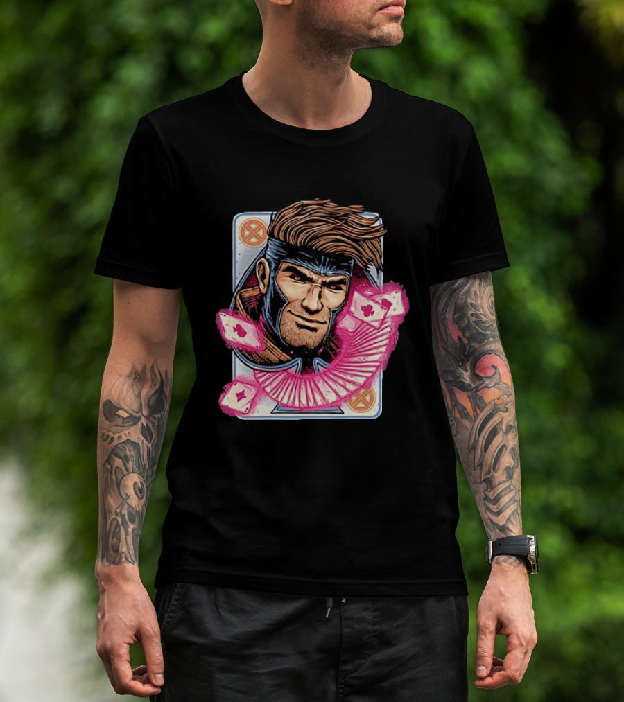 Marvel Gambit X Men Playing Card Super Hero T-Shirt