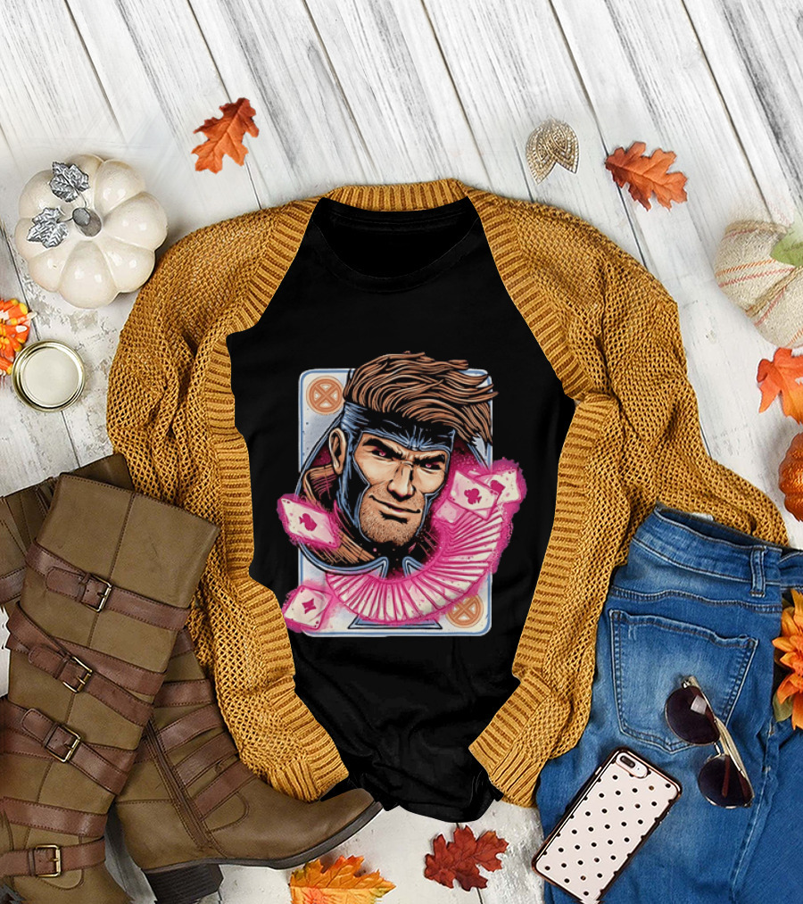 Marvel Gambit X Men Playing Card Super Hero T-Shirt