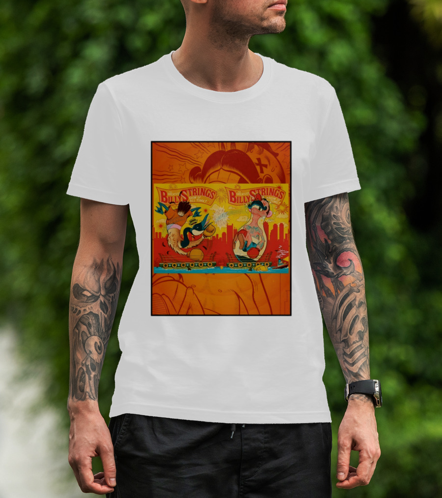 Billy Strings Greatest Show Of All Time Boxing Panels Playful Cartoon T-Shirt