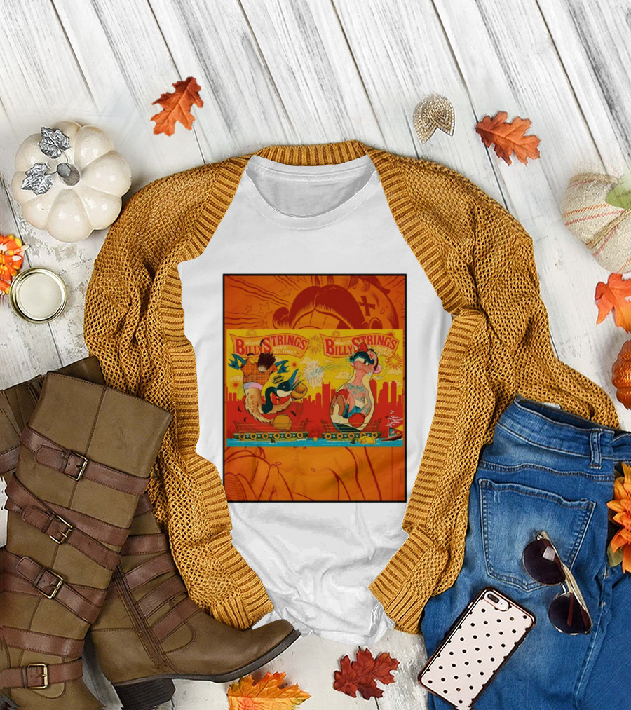 Billy Strings Greatest Show Of All Time Boxing Panels Playful Cartoon T-Shirt