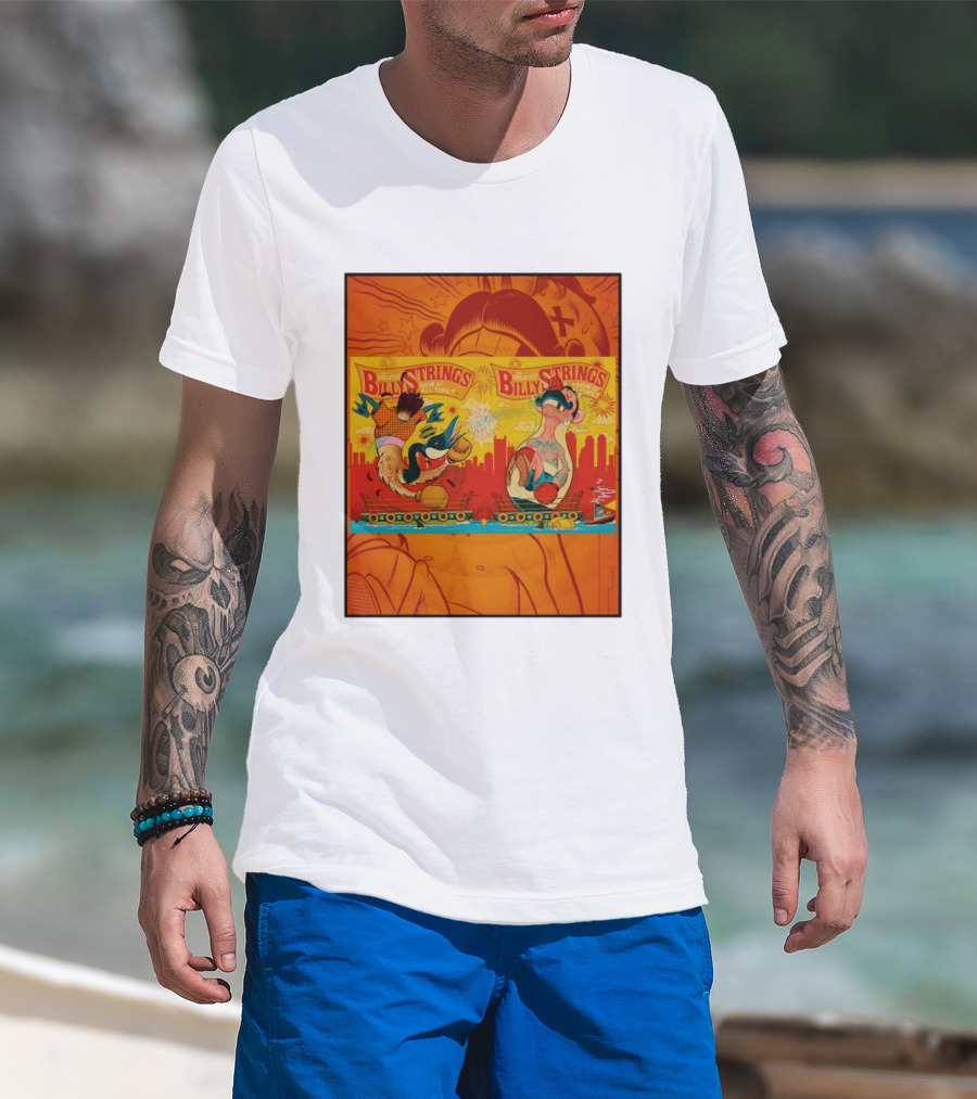 Billy Strings Greatest Show Of All Time Boxing Panels Playful Cartoon T-Shirt