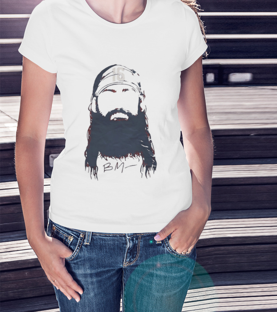 Brandon Marsh 16 Philadelphia Phillies Beard Silhouette BM Cap T-Shirt
