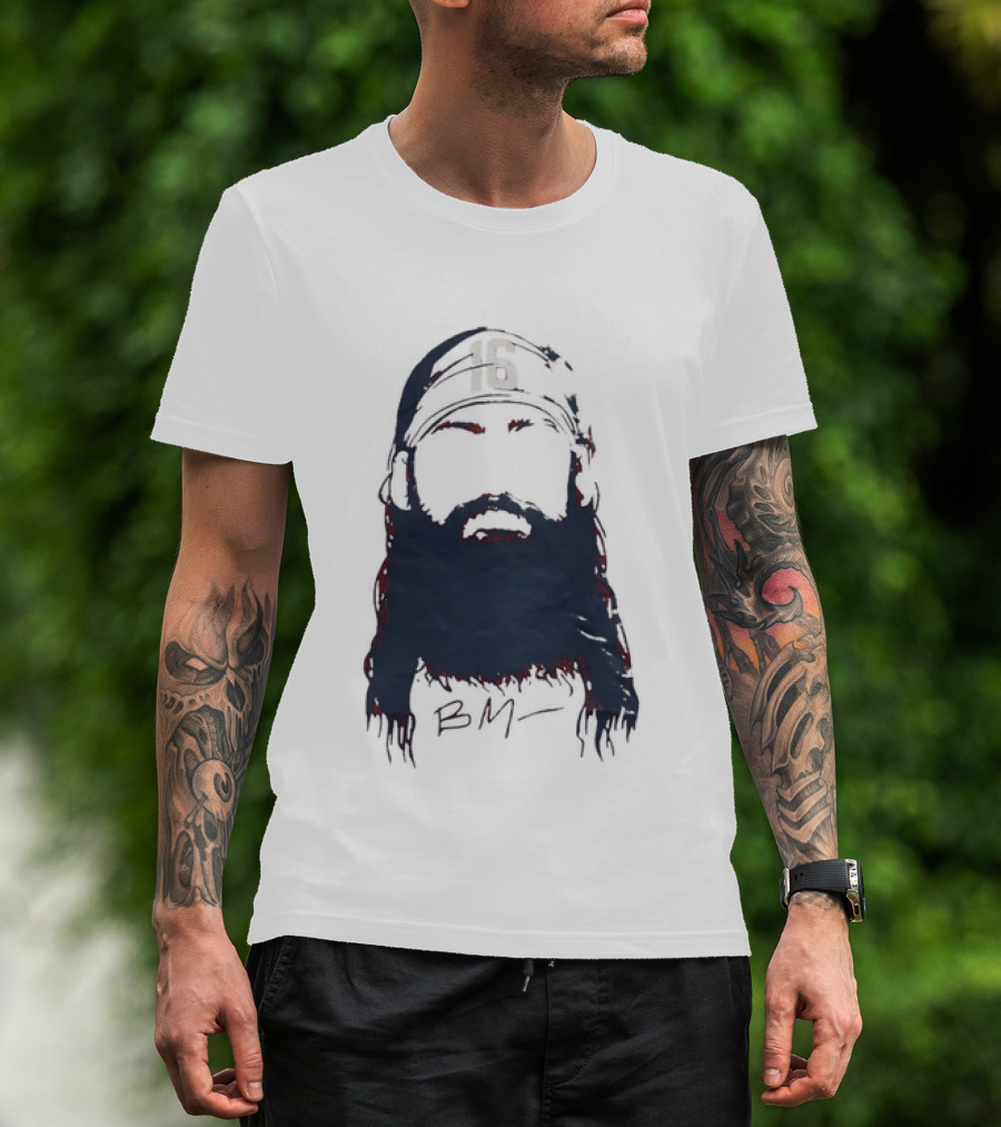 Brandon Marsh 16 Philadelphia Phillies Beard Silhouette BM Cap T-Shirt