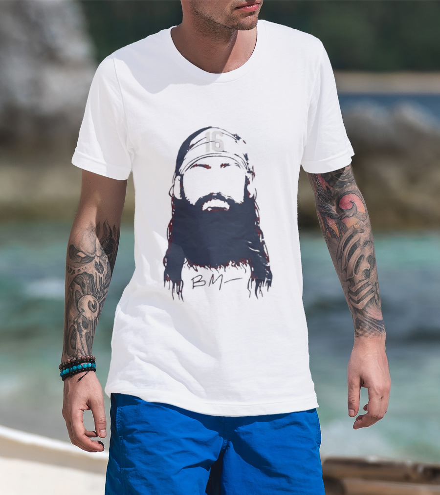 Brandon Marsh 16 Philadelphia Phillies Beard Silhouette BM Cap T-Shirt