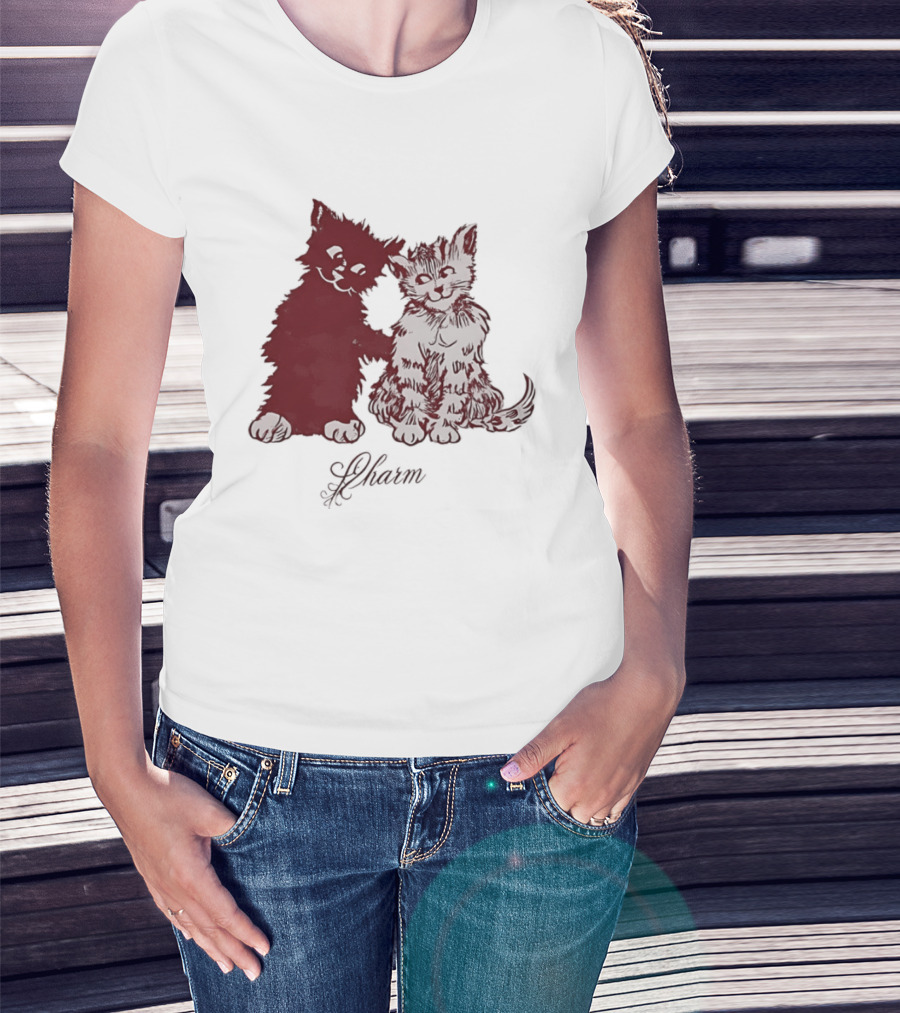 Charm Kittens Cats Hugging T-Shirt