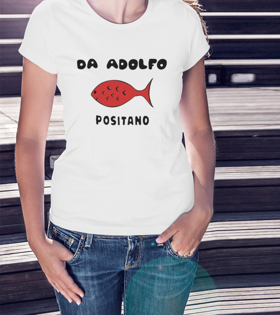 Da Adolfo Positano Red Fish Iconic Italy Amalfi Coast T-Shirt