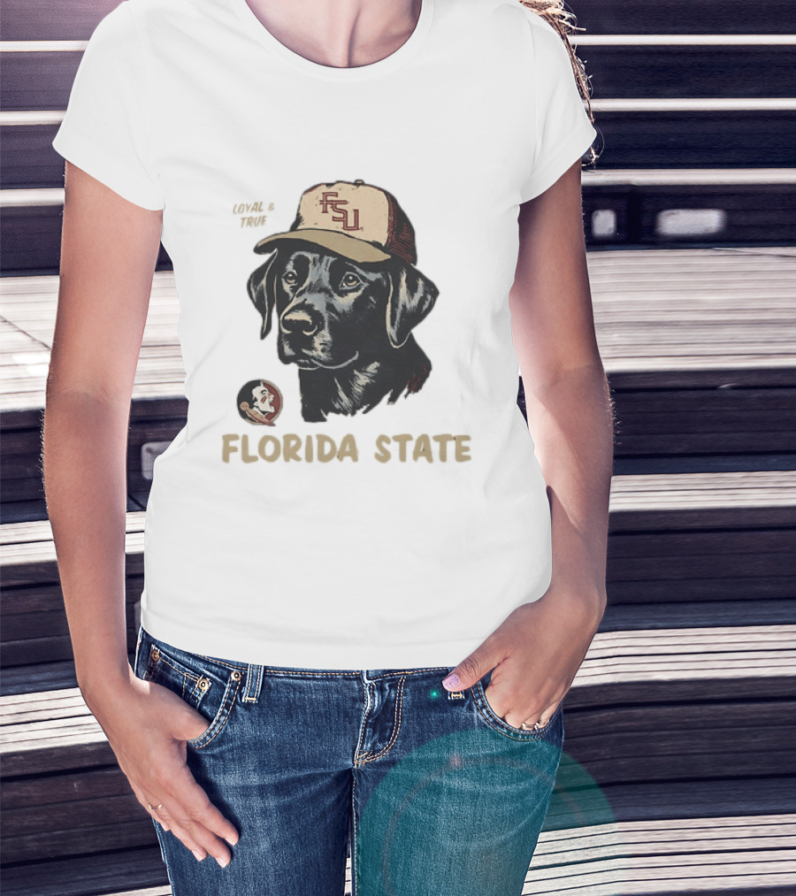 Florida State Loyal And True Labrador Retriever FSU Hat Fan Gear T-Shirt