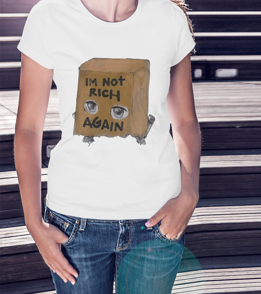 I'm Not Rich Again Paper Bag Anime Eyes T-Shirt