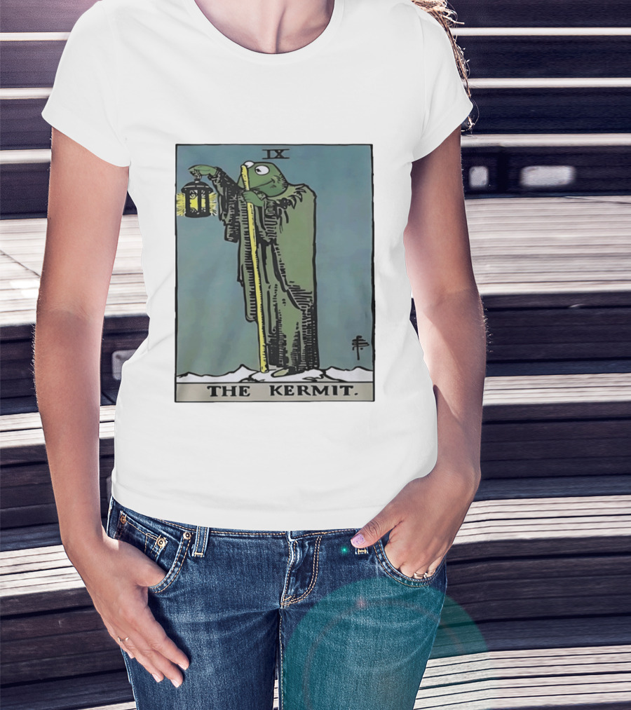 Kermit Tarot Card IX The Hermit Muppets Lantern T-Shirt