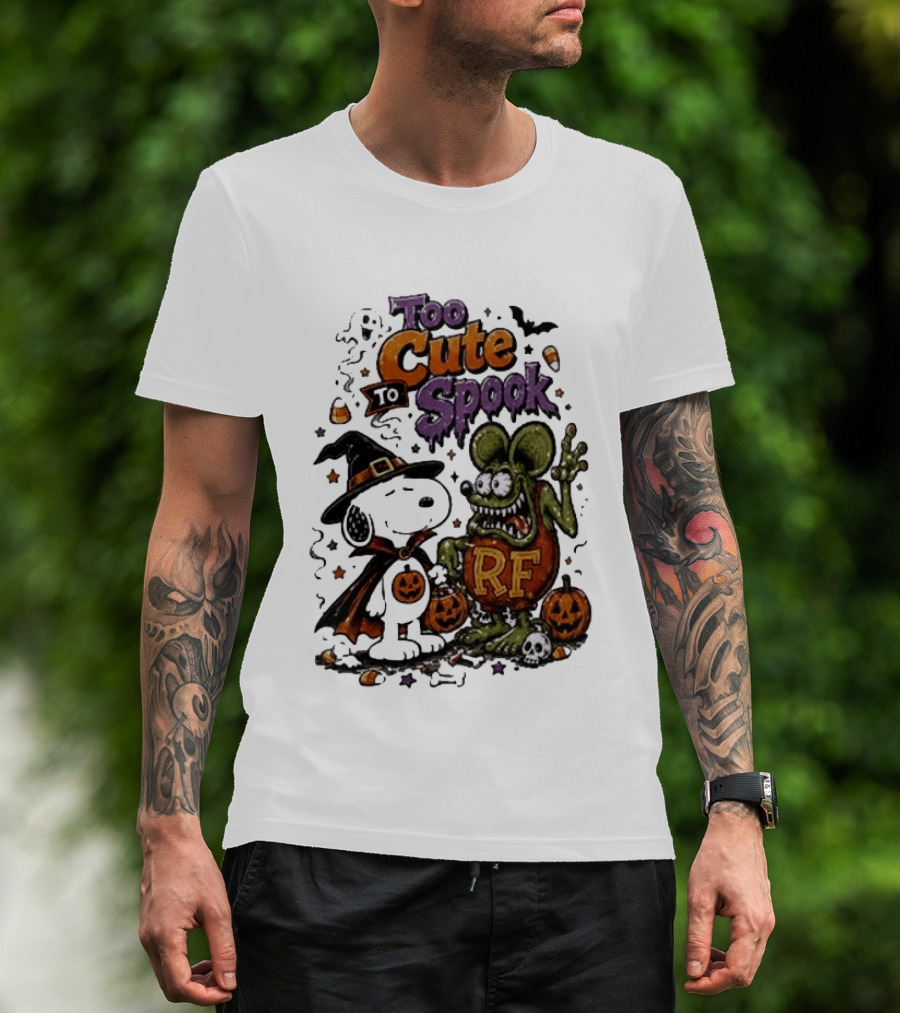 Too Cute To Spook Peanuts Snoopy X Rat Fink Halloween T-Shirt