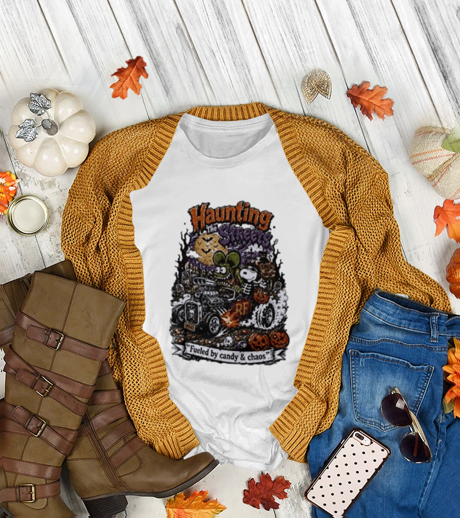 Peanuts Snoopy X Rat Fink Haunting The Streets Fueled By Candy & Chaos Halloween T-Shirt