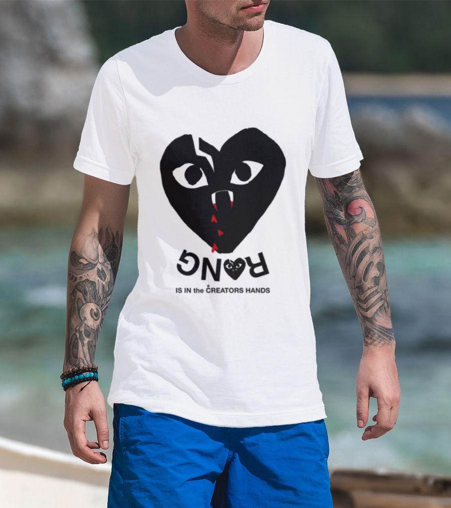 Revenge Store Rvg White Heart Eyes Fangs Red Drip T-Shirt