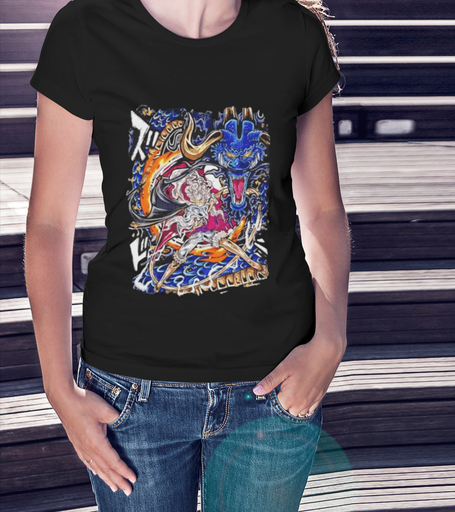 Monkey D Luffy Gear 5 Vs Kaido Epic One Piece Anime Manga Battle Scene T-Shirt