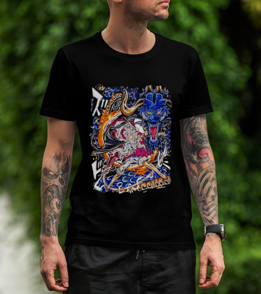 Monkey D Luffy Gear 5 Vs Kaido Epic One Piece Anime Manga Battle Scene T-Shirt