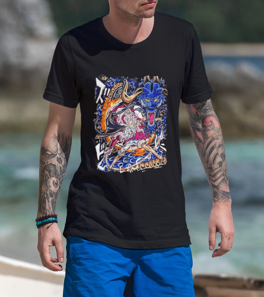 Monkey D Luffy Gear 5 Vs Kaido Epic One Piece Anime Manga Battle Scene T-Shirt