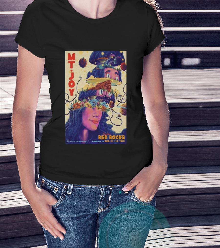 Mt. Joy Live Red Rocks Amphitheatre Morrison CO Aug 13 14 2026 Cosmic Landscape T-Shirt