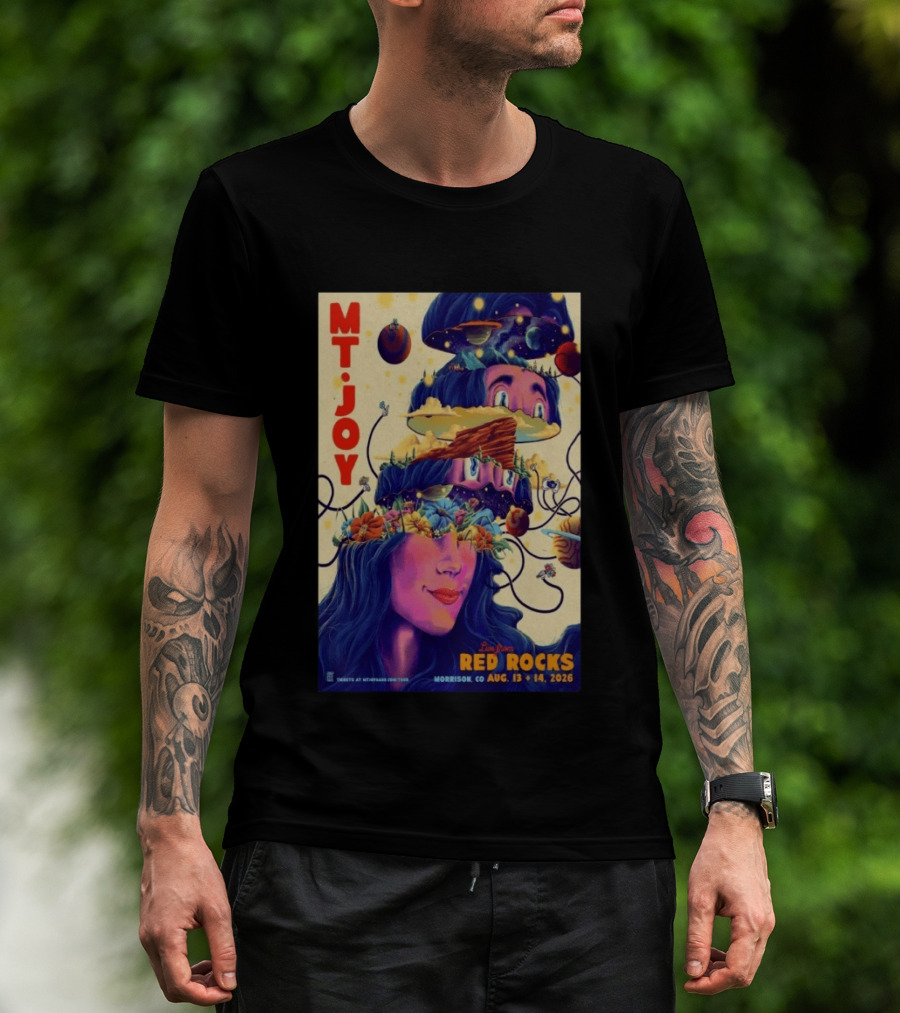 Mt. Joy Live Red Rocks Amphitheatre Morrison CO Aug 13 14 2026 Cosmic Landscape T-Shirt
