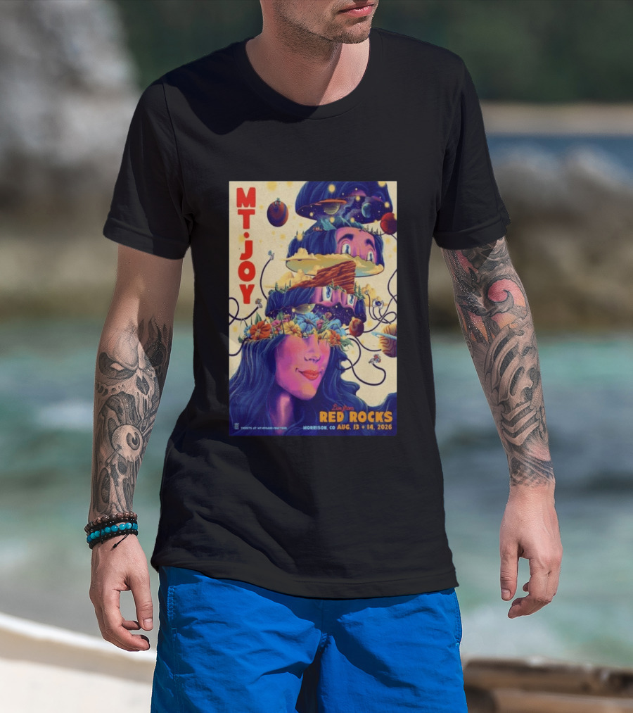 Mt. Joy Live Red Rocks Amphitheatre Morrison CO Aug 13 14 2026 Cosmic Landscape T-Shirt