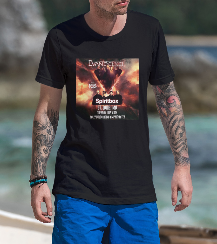 Evanescence Nova Twins Spiritbox Concert St. Louis MO July 28 Hollywood Casino Amphitheater T-Shirt